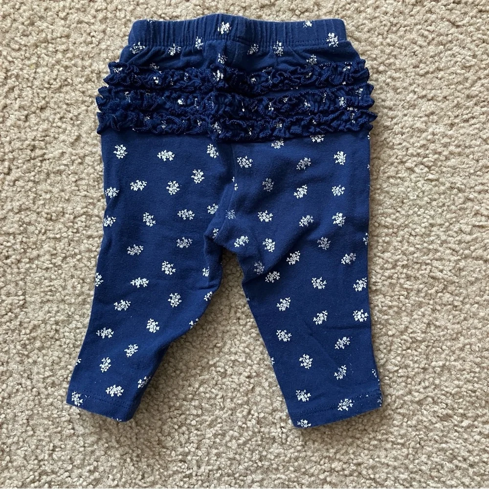 Set of Three Baby Leggings - Navy, Pink, Floral - Various Brands
